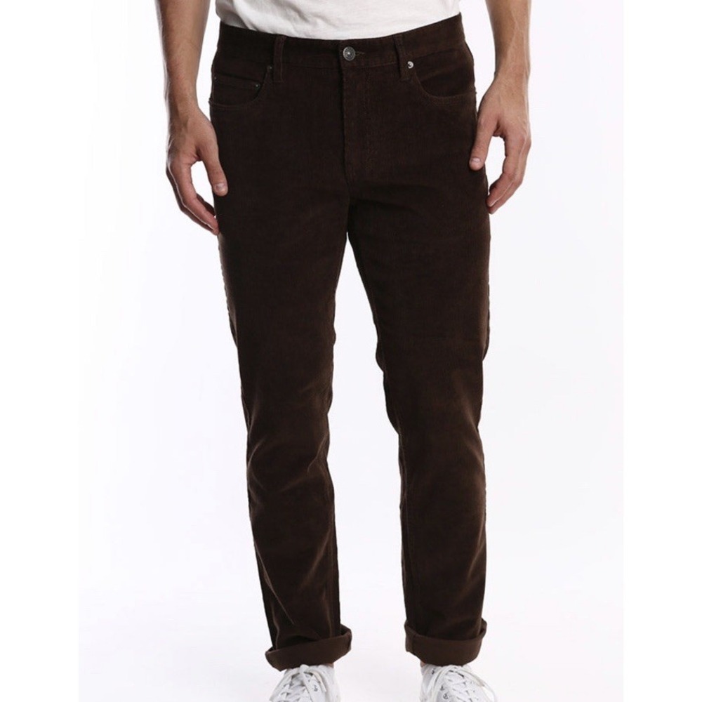 JACHS Bowie Brown Corduroy Jeans Pants Mens 31x33 Straight Leg‎ EUC 6-Pocket